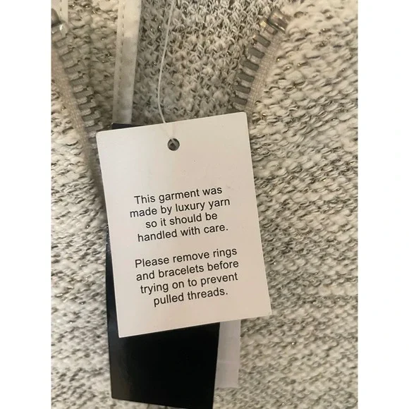 Premise Womens Zip Front Jacket Metallic Threads Zipper Pockets L New Gift idea - Picture 9 of 11